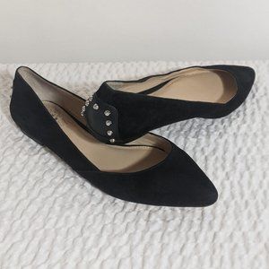 Vince Camuto Studded Black Suede Flats